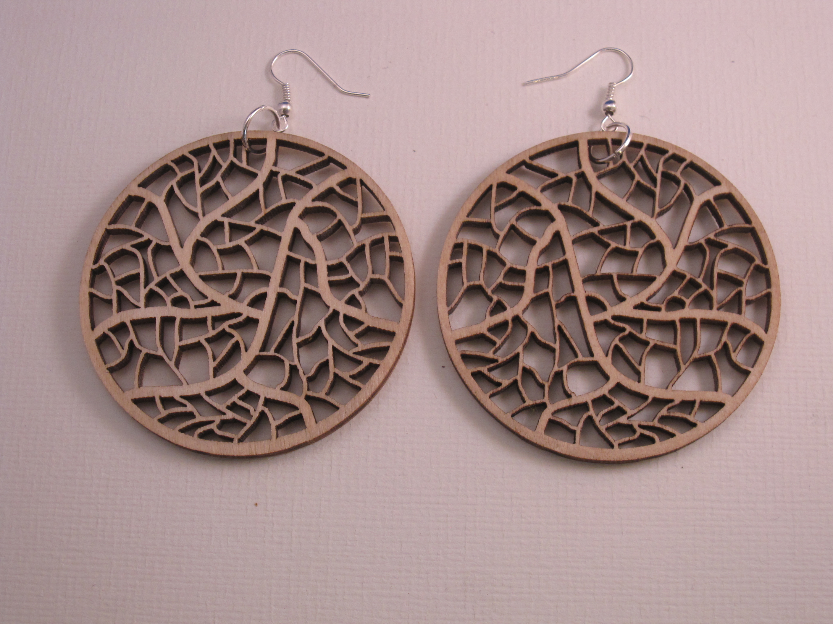 Wooden Laser Cut Earrings Leave Nerves on Luulla